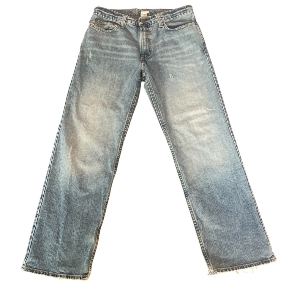 Roebuck and Co. Jeans Men’s 32X30 Slim Straight Distressed Med Wash Faded